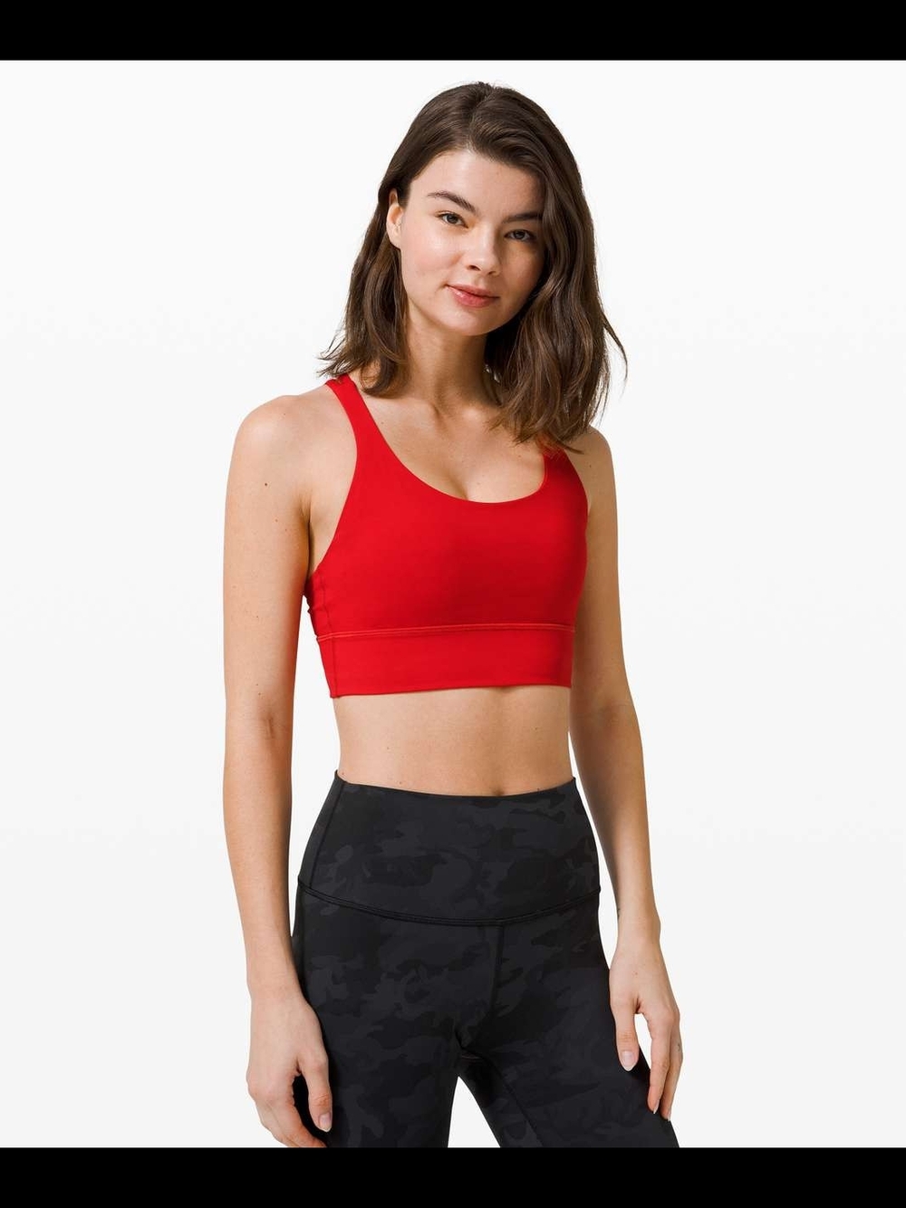 NWT Lululemon Energy Bra Long Line Red Glow sz 8